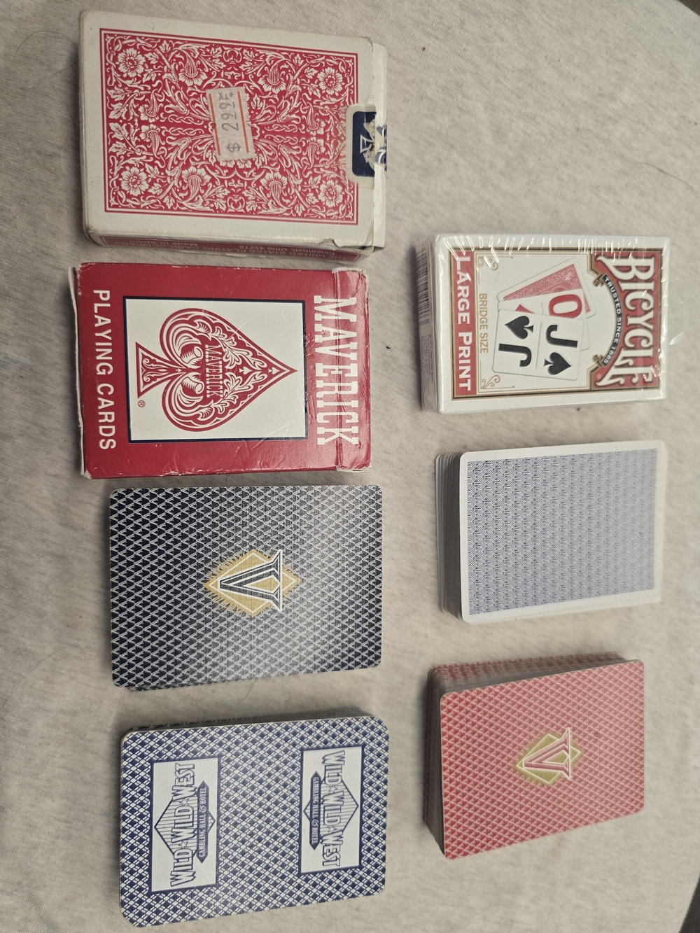 Lot Of Playing Cards, Some Vintage, Some Vegas, 1 NIB. 7 Full Decks